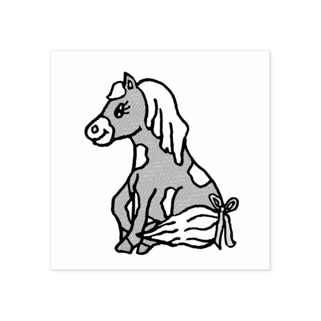 Niedliches Pony Farm Animal Gummistempel (Prägung)