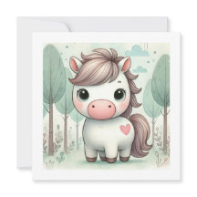 Niedliches Pony in Whimsisical Forest Grußkarte