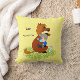 Niedliches Pony mit Baby - niedlich Kissen
