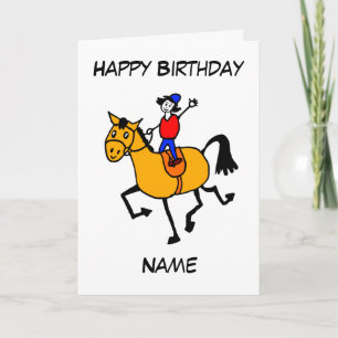 Niedliches Pony Trab Auf Cartoon-Geburtstag Karte