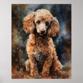 Niedliches Poodle Dog Art Print Poster