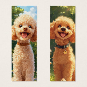 Niedliches Poodle Dog Illustration Lesezeichen