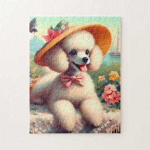 Niedliches Poodle Vintage Malerei