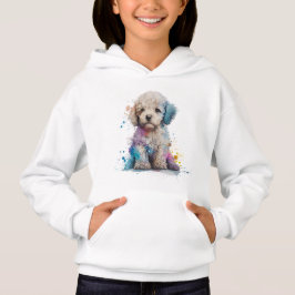 Niedliches Poodle Welpe Wasserfarbe Kunst Hoodie