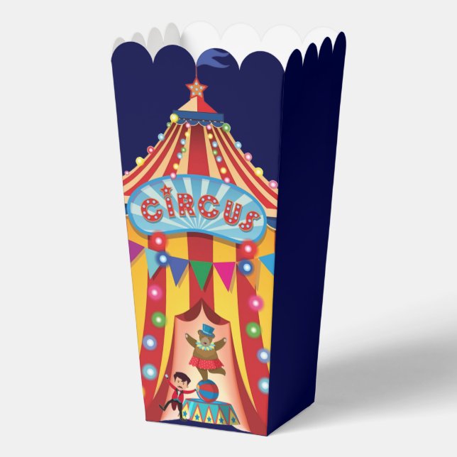 Niedliches Popcorn des Circus Party Geschenkschachtel (Vorderseite)
