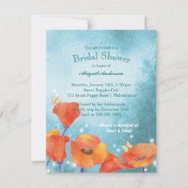 Niedliches Poppy Floral Brautparty Einladung