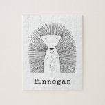 Niedliches Porcupine Einfache Linie Zeichnend Indi<br><div class="desc">Dieses niedliche Puzzle weist eine skurrile Linie auf,  die von einem Schwein gezeichnet wird. Personalisieren Sie es mit Ihrem Namen in einer lustigen Schreibmaschinentypografie. Tolle Geschenkidee!</div>