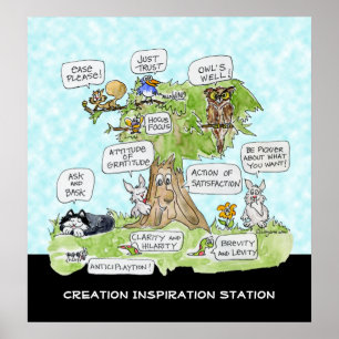 Niedliches Poster für die Inspirationsstation