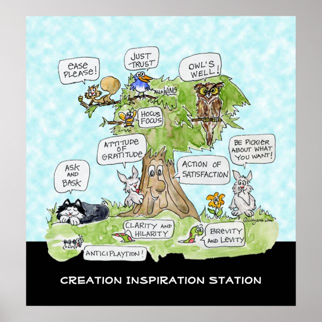 Niedliches Poster für die Inspirationsstation (Vorne)