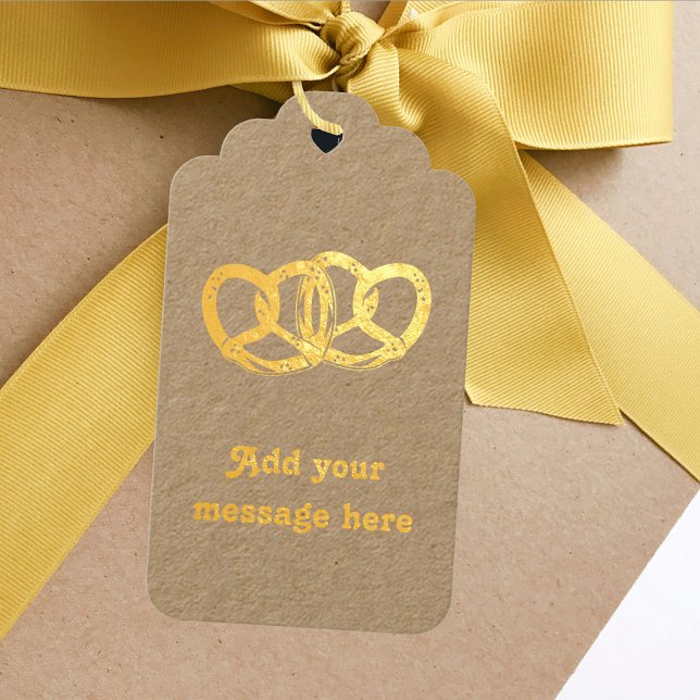 Niedliches Präzel formt beiderseitig einen eigenen Geschenkanhänger (Von Creator hochgeladen)