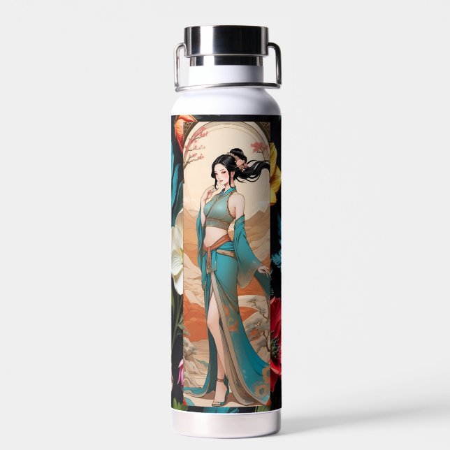 Niedliches Princess Blume Muster Kinder Wasserflas Trinkflasche (Rückseite)