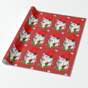 Niedliches Pudel-Weihnachtsmannmütze-Weihnachten Geschenkpapier