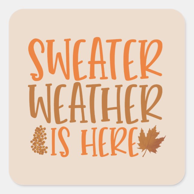 Niedliches Pullima ist hier Kunst Saison Quadratischer Aufkleber (Vorderseite)