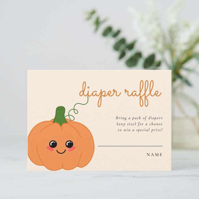 Niedliches Pumpkin Baby Duschkabine Windelwindelpf Begleitkarte (Stehend Vorderseite)
