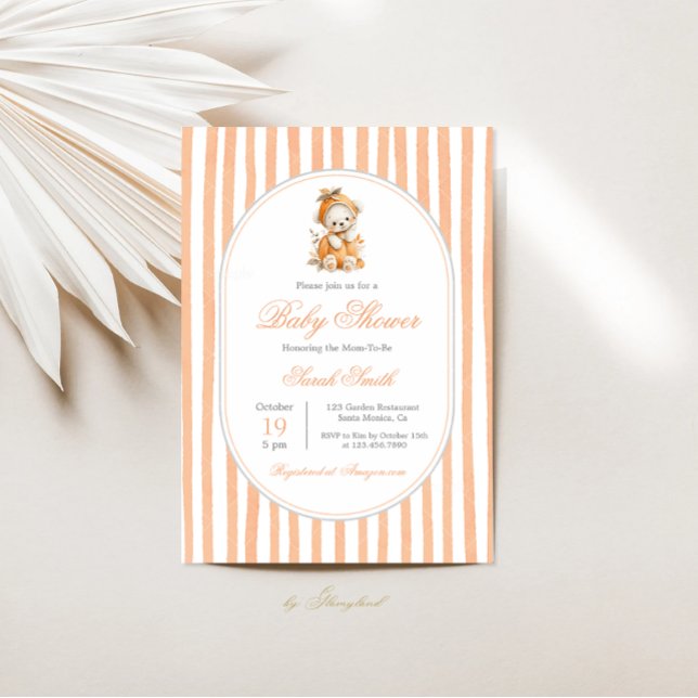 Niedliches Pumpkin Baby Shower Girl Einladung (Von Creator hochgeladen)