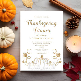 Niedliches Pumpkin Erntedank Dinner Party Einladung