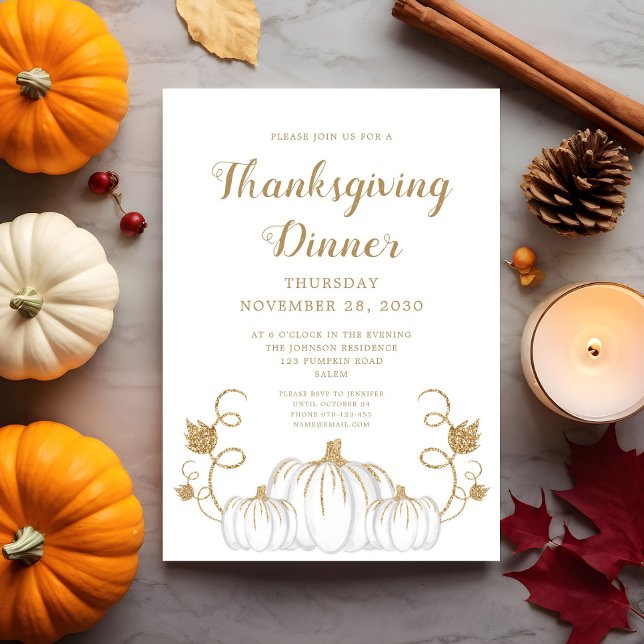 Niedliches Pumpkin Erntedank Dinner Party Einladung (Cute Pumpkin Thanksgiving Dinner Party Invitation)