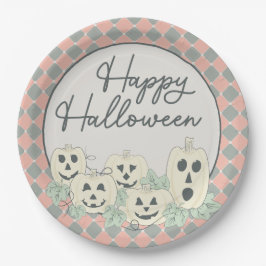 Niedliches Pumpkin-Happy Halloween Pappteller