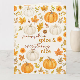 Niedliches Pumpkin-Muster   Erntedank Karte