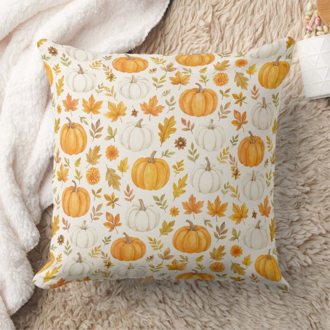 Niedliches Pumpkin-Muster | Erntedank Kissen (Decke)