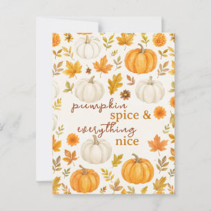 Niedliches Pumpkin-Muster   Erntedank Postkarte