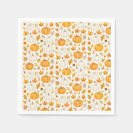 Niedliches Pumpkin-Muster | Erntedank Serviette
