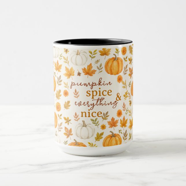 Niedliches Pumpkin-Muster | Erntedank Tasse (Zentrum)