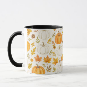 Niedliches Pumpkin-Muster Erntedank Tasse