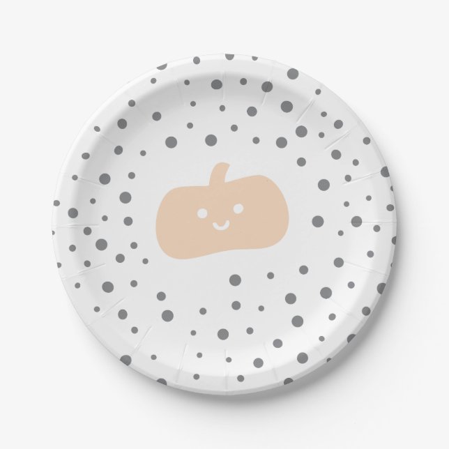 Niedliches Pumpkin Orange und Black Confetti Desig Pappteller (Vorderseite)