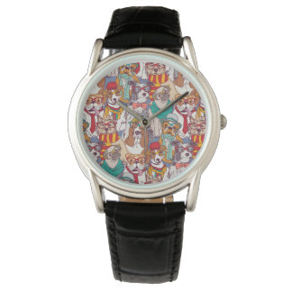 Niedliches Puppy-Fashion-Muster Armbanduhr