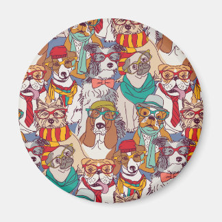 Niedliches Puppy-Fashion-Muster Magnet
