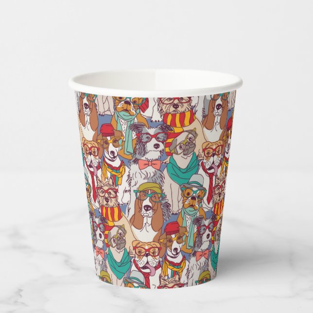 Niedliches Puppy-Fashion-Muster Pappbecher (Links)