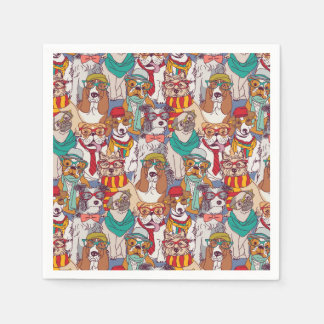 Niedliches Puppy-Fashion-Muster Serviette