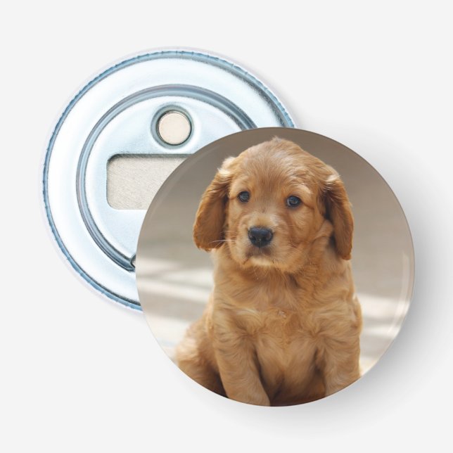Niedliches Puppy-Portrait-Foto Flaschenöffner (Vorderseite)