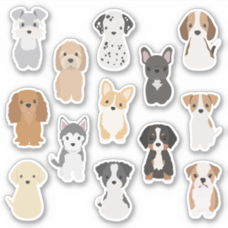 Niedliches Puppy-Sticker-Pack für Hundefreunde Aufkleber