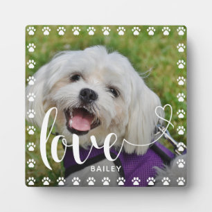 Niedliches Puppy-Valentinstag-Foto Fotoplatte