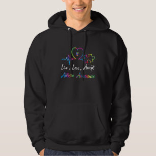 Niedliches Puzzle Herz Live Liebe Akzeptieren Auti Hoodie