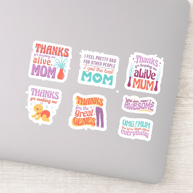 NIEDLICHES QUOTE-STICKER-SET DER MUTTER AUFKLEBER (Detail)