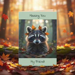 Niedliches Raccoon   Denken Sie an Sie Karte