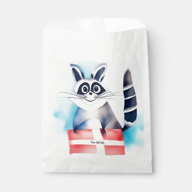 Niedliches Raccoon-Geburtstagsgeschenk Geschenktütchen (Vorderseite)