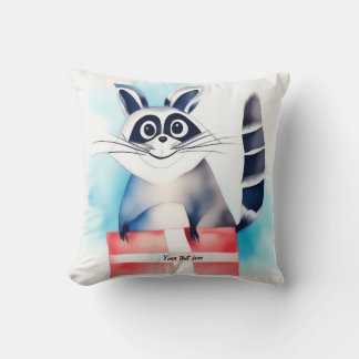 Niedliches Raccoon-Geburtstagsgeschenk Kissen