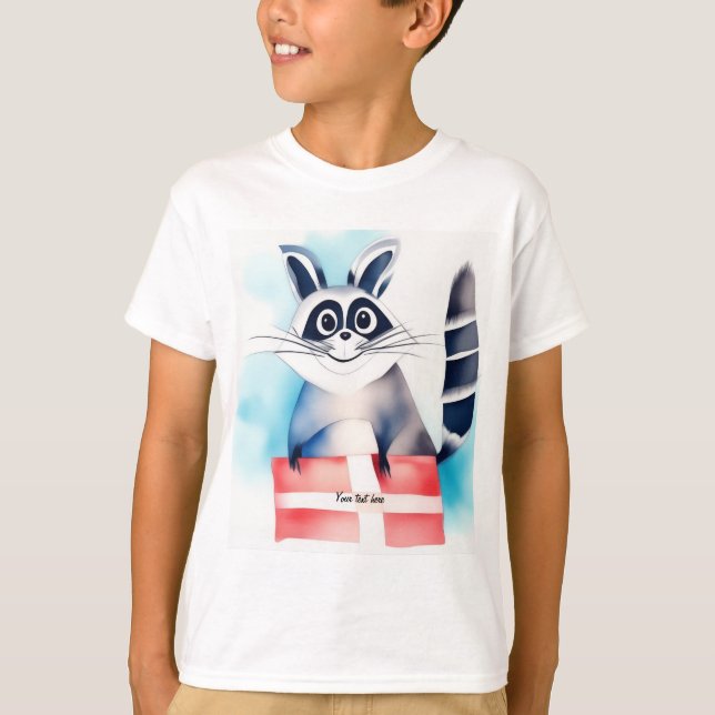 Niedliches Raccoon-Geburtstagsgeschenk T-Shirt (Vorderseite)