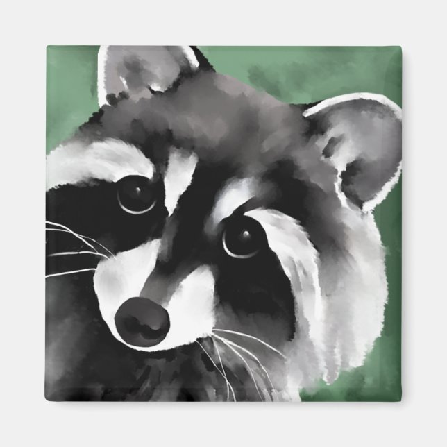 Niedliches Raccoon-Gesicht Magnet (Vorne)
