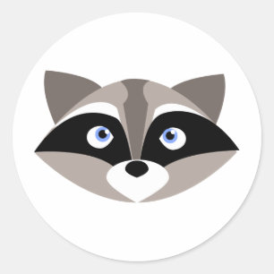 Niedliches Raccoon-Gesicht Runder Aufkleber