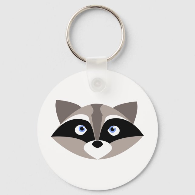 Niedliches Raccoon-Gesicht Schlüsselanhänger (Vorderseite)