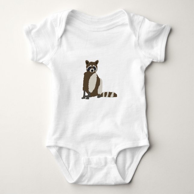 Niedliches Raccoon in Pinienwald - Illustration Baby Strampler (Vorderseite)