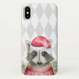 Niedliches Raccoon in Weihnachtsmannmütze mit Harl Case-Mate iPhone Hülle