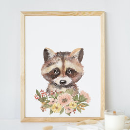 Niedliches Raccoon Kinderzimmer Wall Art Décor, Ba Poster