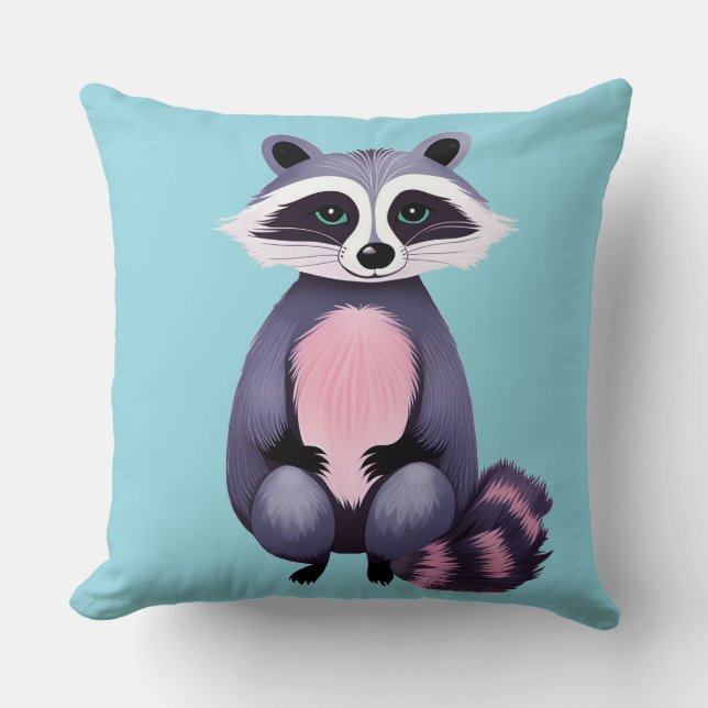 Niedliches Raccoon Kissen (Vorderseite)