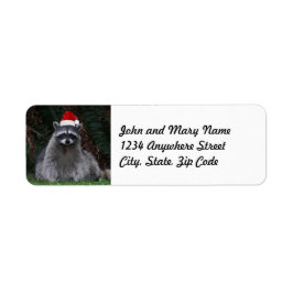 Niedliches Raccoon Tragen der Roten Weihnachtsmann
